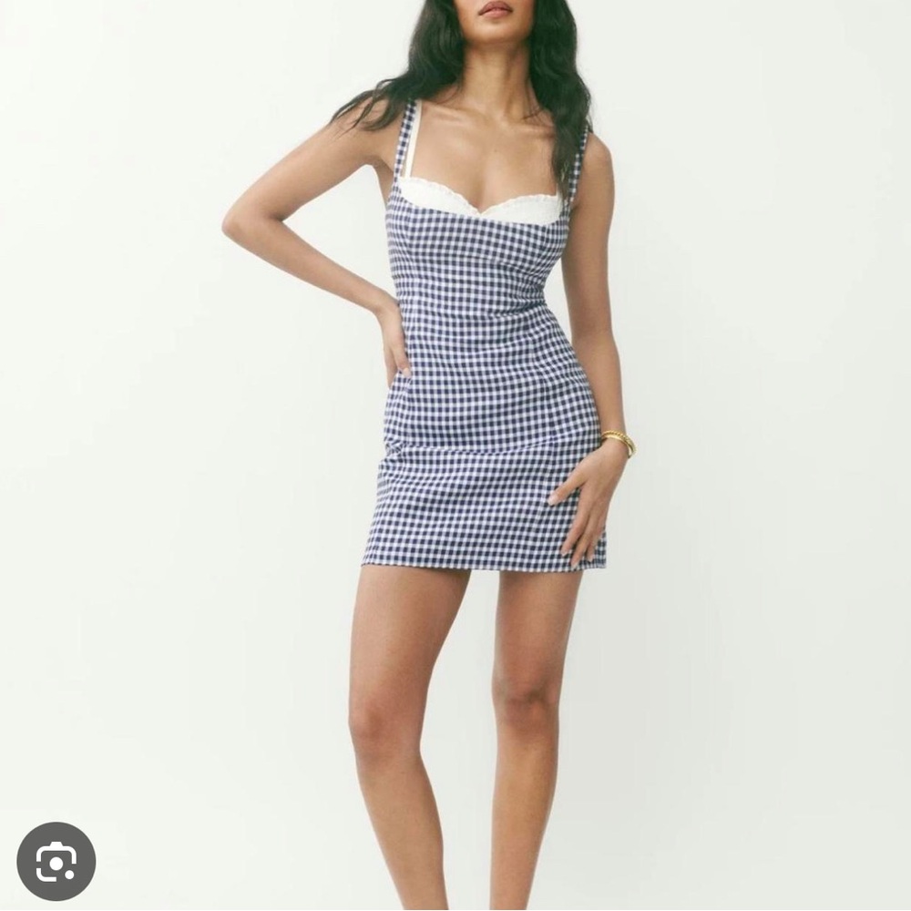 Reformation Lovella Mini Gingham dress